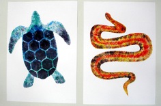 turtle and snake paintings