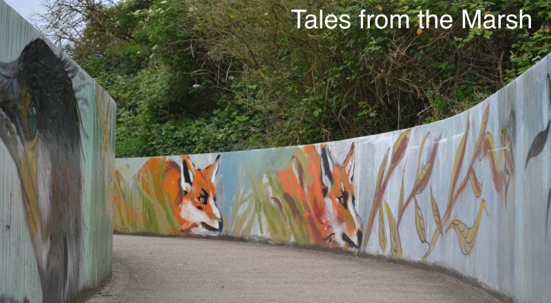 Fox artwork on Walthamstow Marshes