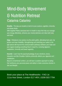Mind Body Movement and Nutrition flyer