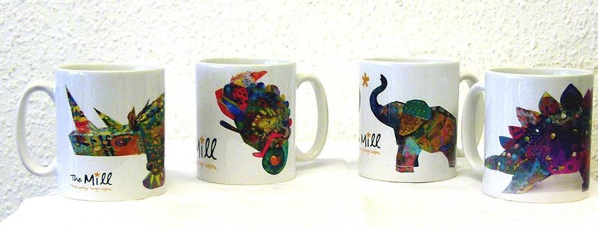 Four different merangerie mugs