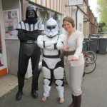 Darth Vader, Storm Trooper and General Leia