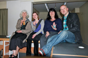 Mo Gallaccio, Ingrid Abreu Scherer, Alison Griffin and Neil Meads with the keys to the Mill in 2011