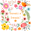 Flowery and colourful Thank You graphic