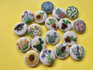 Hand-Embroidered Floral Button Workshop