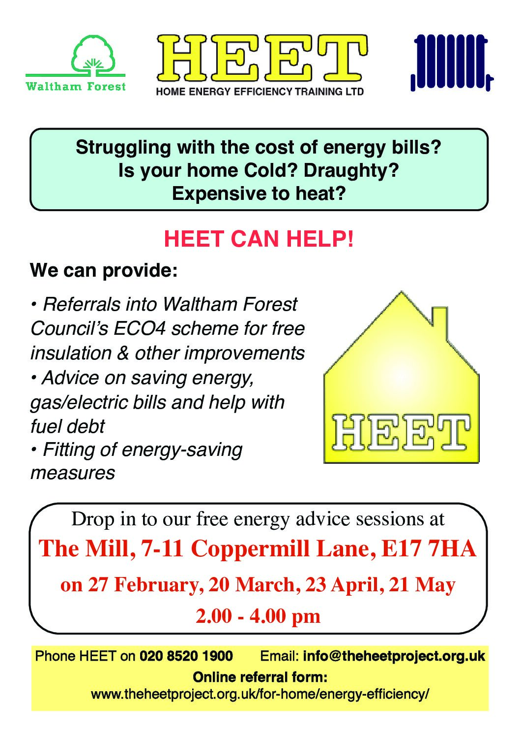 Free energy saving advice drop-in