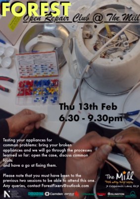 Open Repair Club at The Mill E17: testing your appliances and common problems