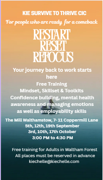 Restart Reset Refocus Your back to work Journey